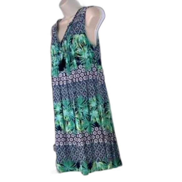 OLD NAVY Tropical Floral Dress  Sleeveless White Green Blue Yellow Womens Large - Picture 5 of 14